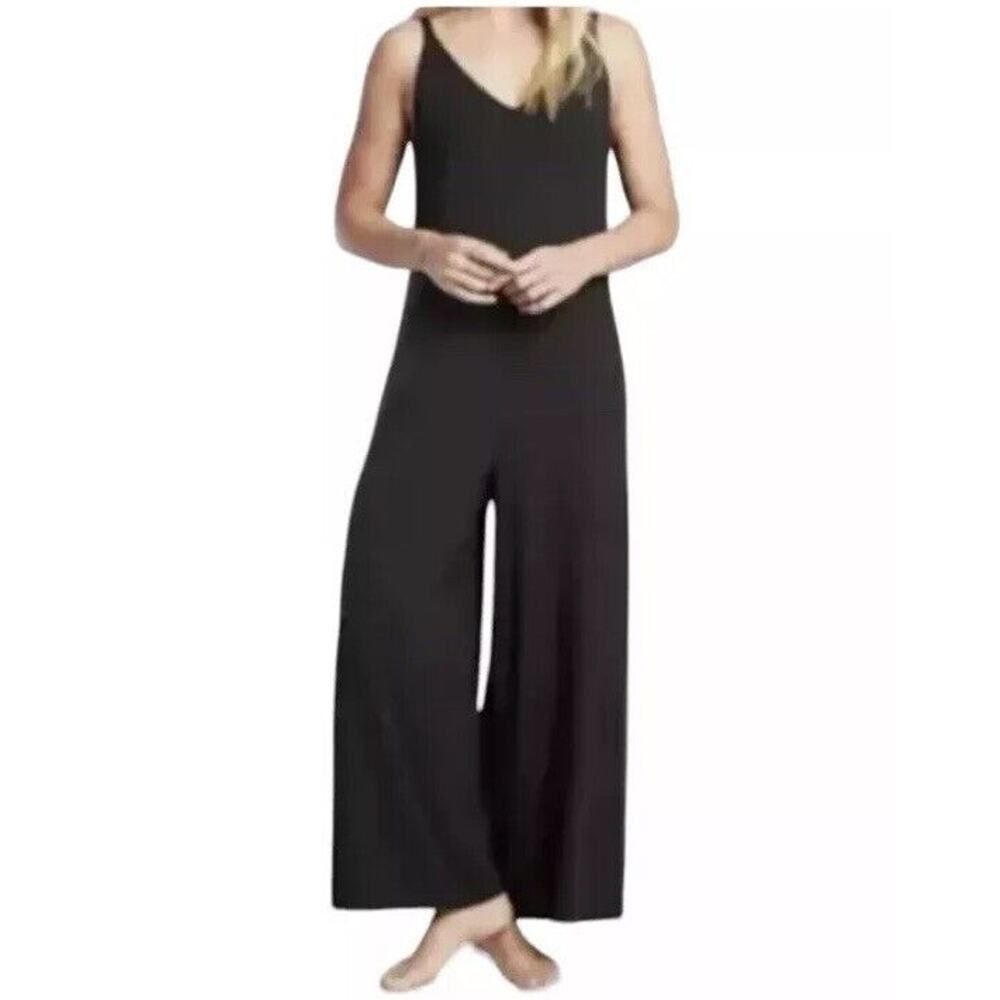 Athleta Black Wide-Leg V-Neck Jumpsuit